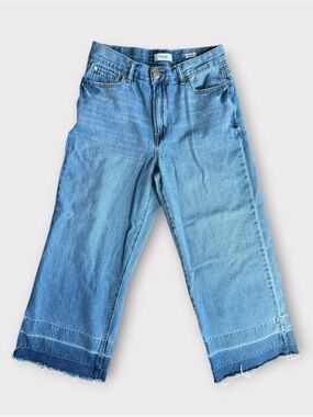 Kensie Jeans Medium Blue Wide-Leg Cropped ankle 100% cotton Jeans